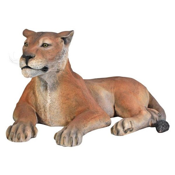 lioness life size sculpture laying down ferocious feline garden display statue